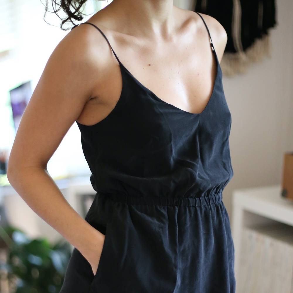 Wilfred Silk Black Midi Dress